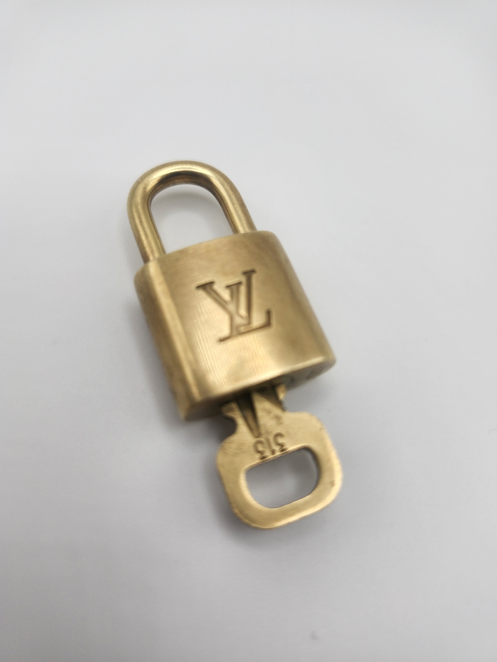Authentic Louis Vuitton Brass Padlock with Key Gold #313 Series